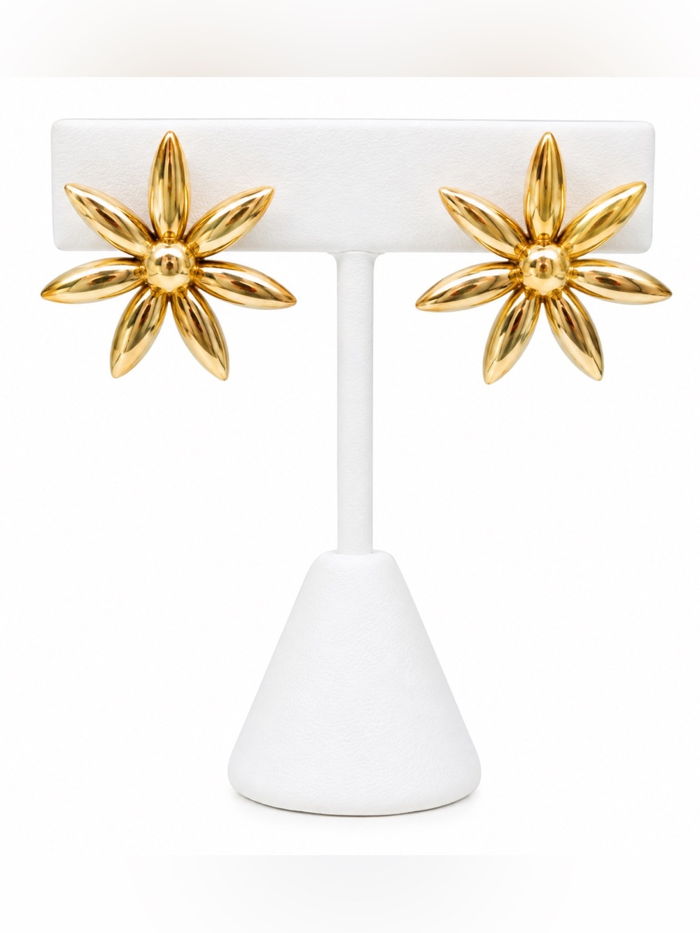 Oversized flower stud earrings